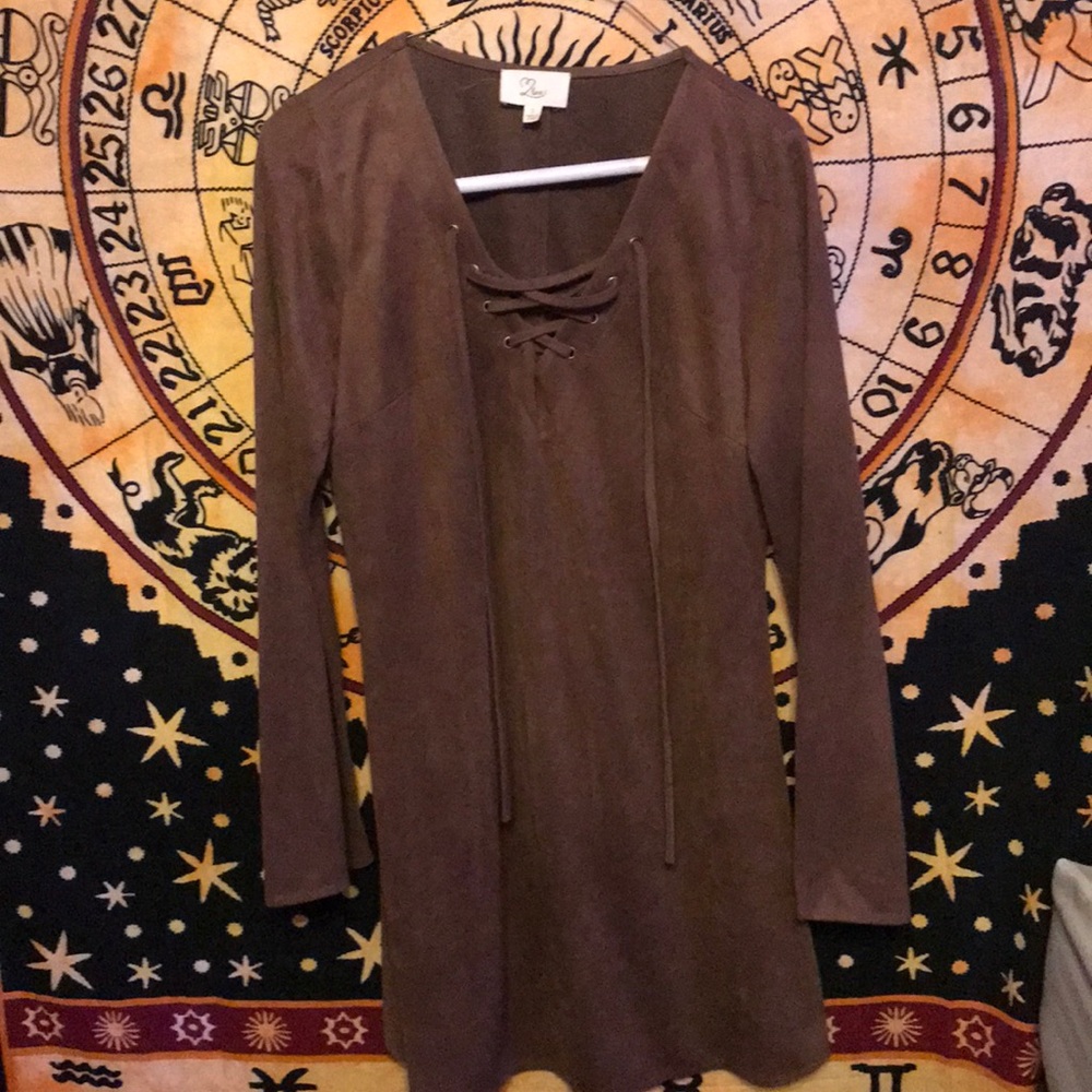 Brown velvety dress